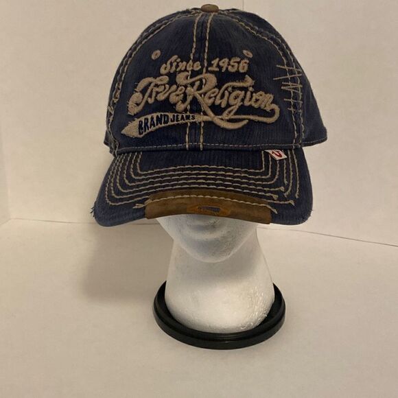 RARE TRUE RELIGION Brand Jeans Since 1956 Distressed Fitted Hat - Picture 1 of 6
